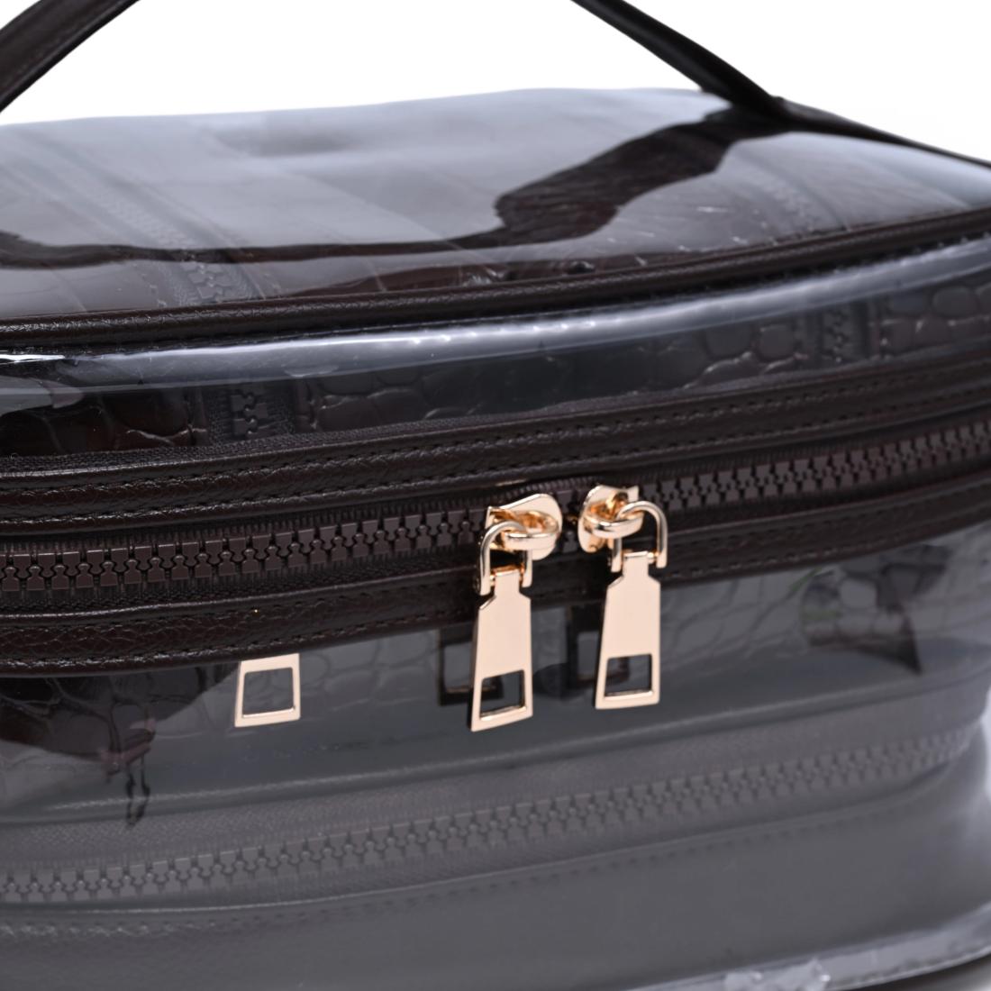 Urban Essentials Croc Chic - 4 Piece Train Case Set 840504215704 View 8 | Chocolate