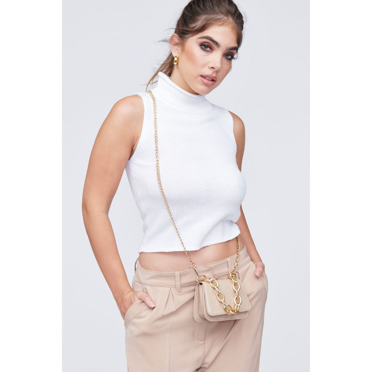 Woman wearing Natural Urban Expressions Alesha Mini Bag 818209011150 View 2 | Natural