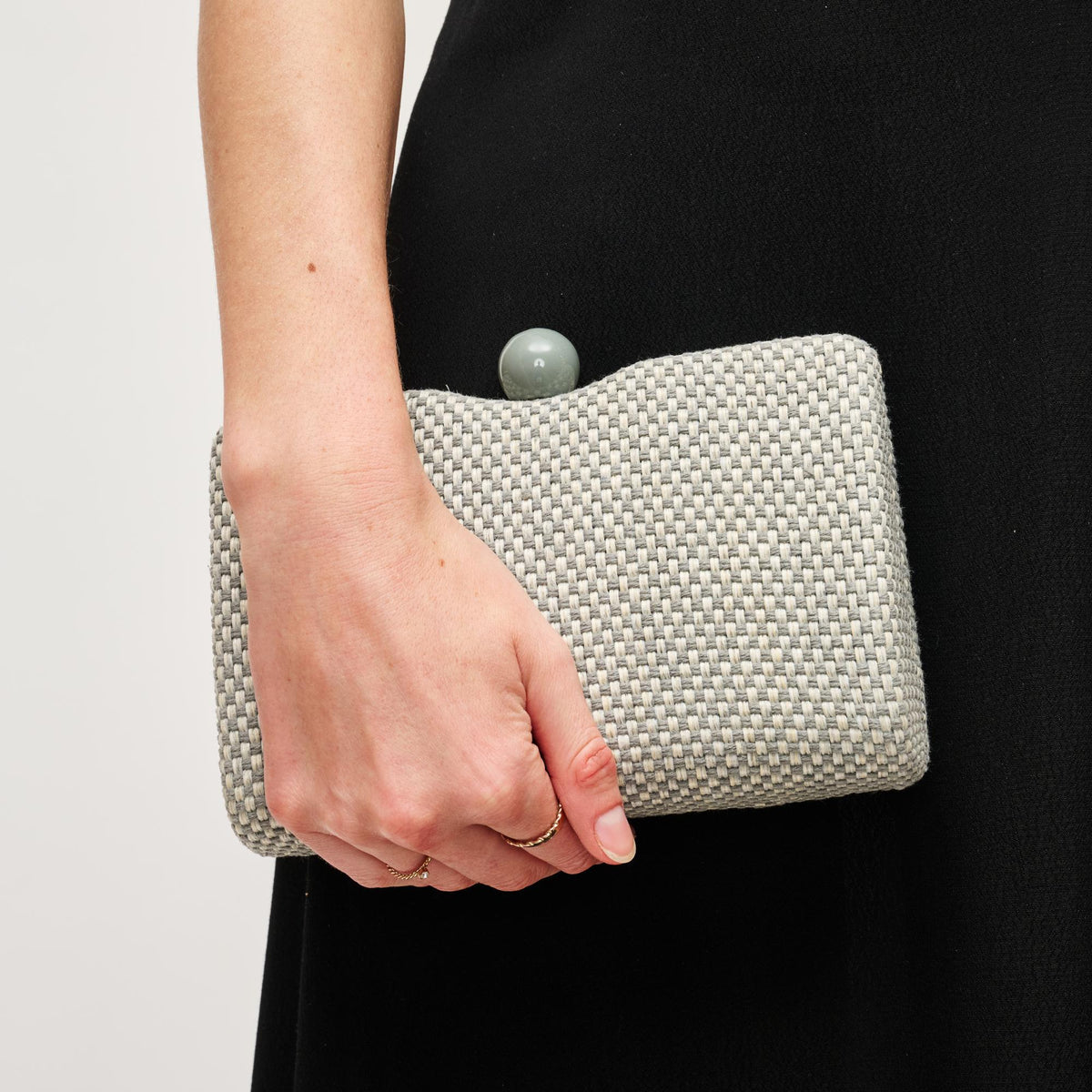 Woman wearing Sage Urban Expressions Marissa Evening Bag 840611152923 View 1 | Sage