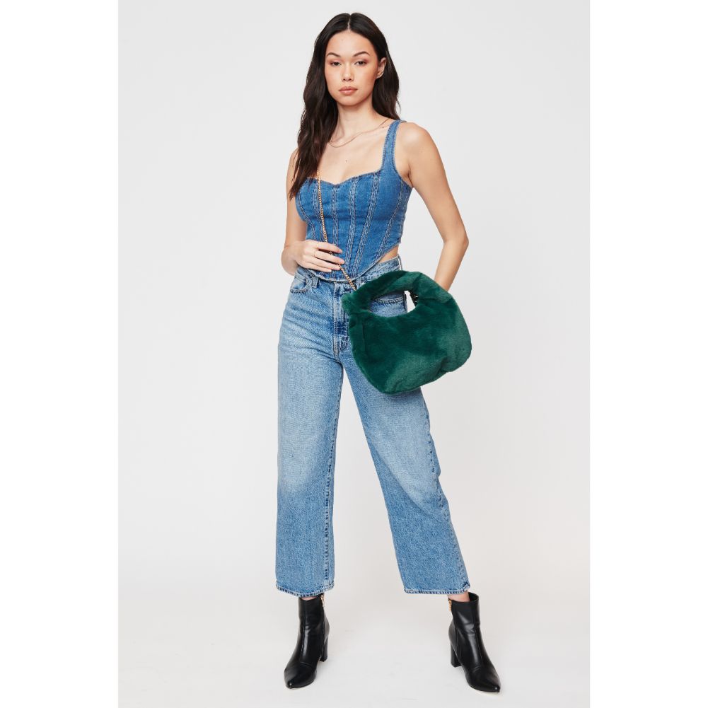 Woman wearing Forest Urban Expressions Sylvia Crossbody 840611103833 View 4 | Forest