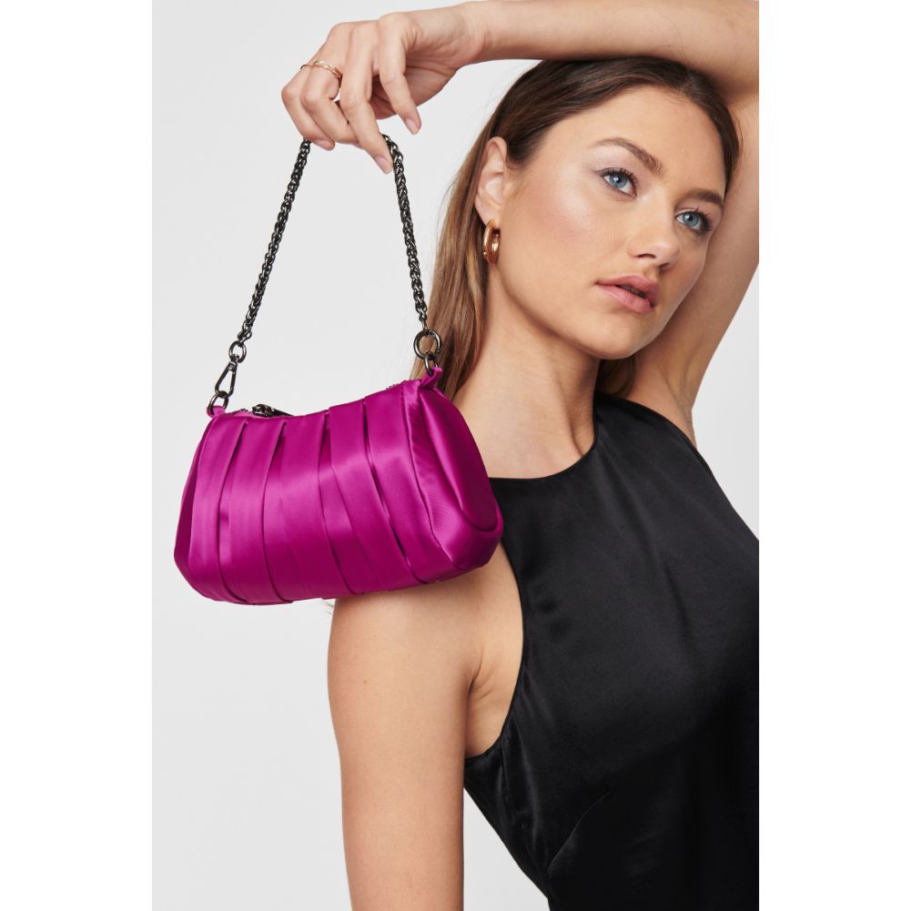 Woman wearing Purple Urban Expressions Sonya Evening Bag 840611108609 View 1 | Purple