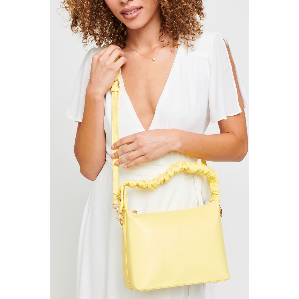 Woman wearing Lemon Urban Expressions Maddie Crossbody 840611179340 View 1 | Lemon