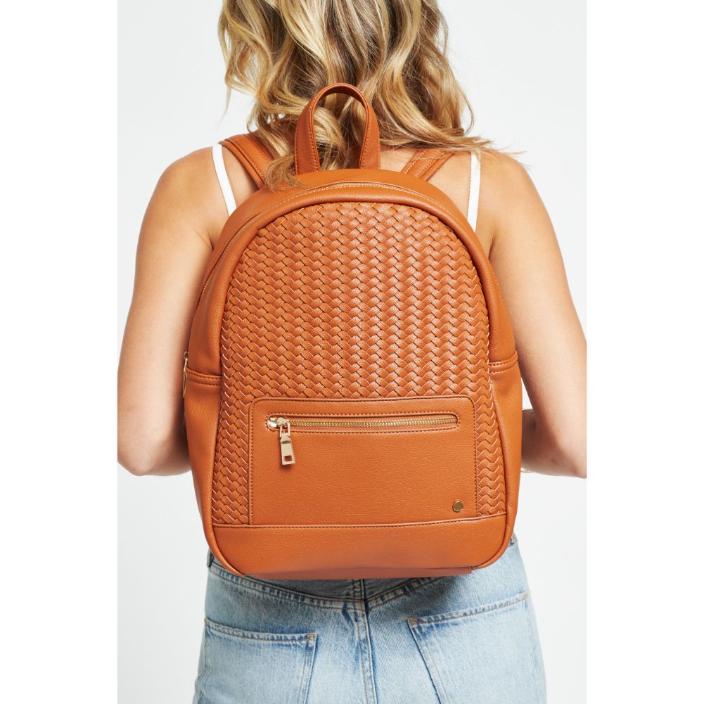 Woman wearing Tan Urban Expressions Becca Backpack 840611178718 View 1 | Tan