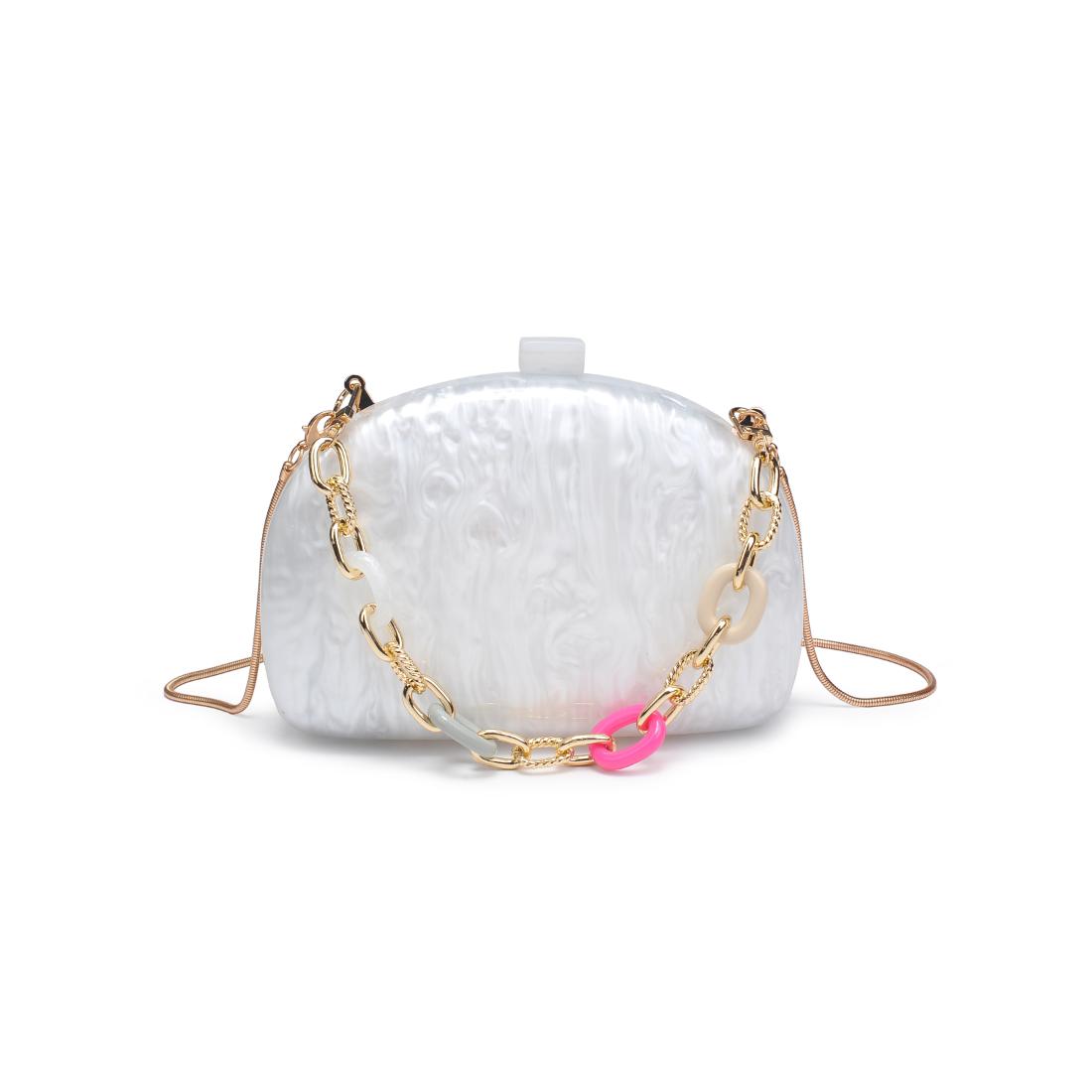 Woman wearing Ivory Urban Expressions Morgan Evening Bag 840611151490 View 5 | Ivory