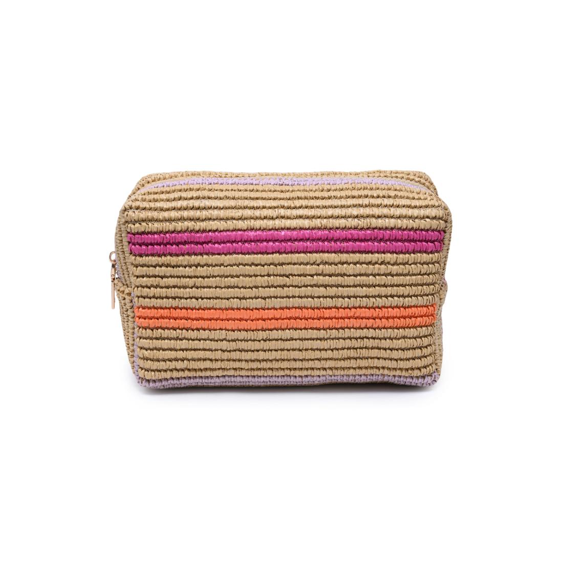 Urban Essentials Cabana Club Cosmetic & Travel Organizer Pouch 840504217623 View 1 | Pink Orange