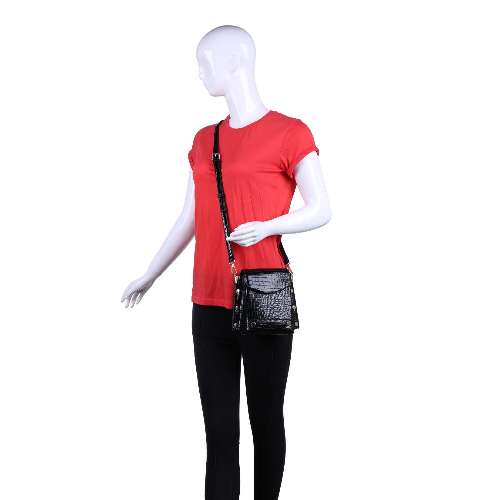 Product Image of Urban Expressions Taylor Croc Crossbody 840611165565 View 5 | Black
