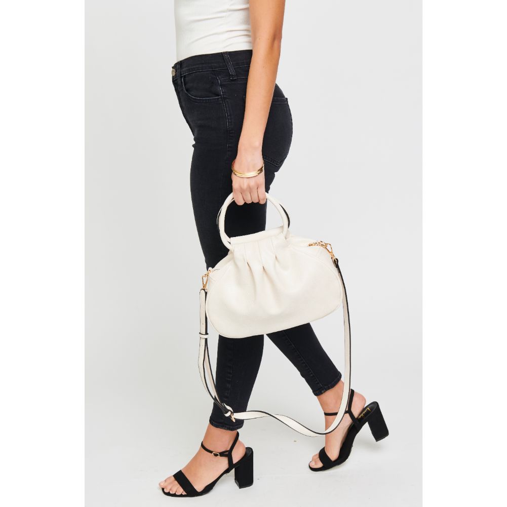 Woman wearing Ivory Urban Expressions Bao Crossbody 840611180889 View 3 | Ivory