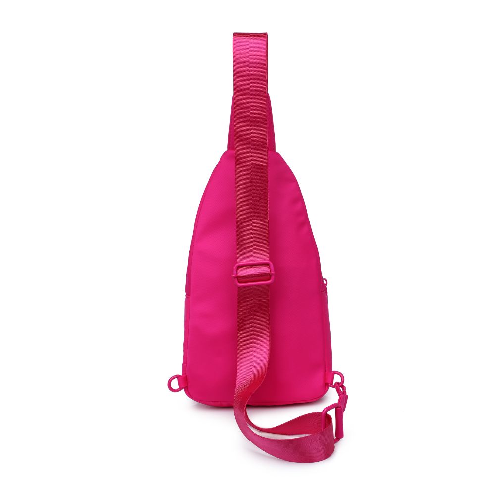 Woman wearing Magenta Urban Expressions Walker - Nylon Sling Backpack 840611110671 View 7 | Magenta