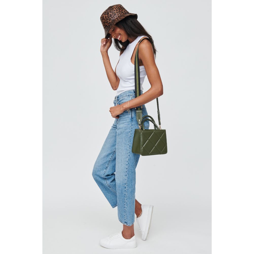 Woman wearing Olive Urban Expressions Zoey Crossbody 840611104465 View 2 | Olive