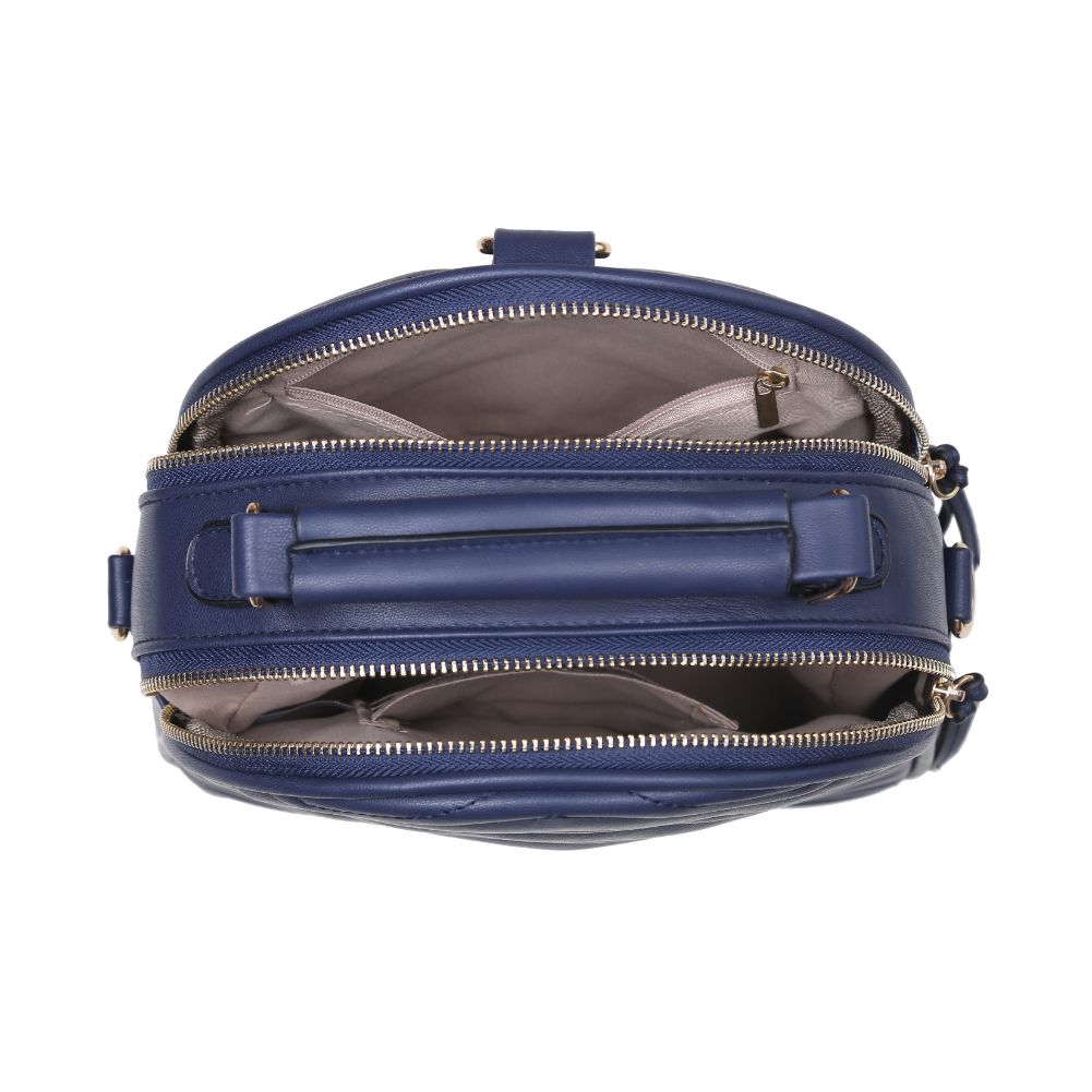 Product Image of Urban Expressions Constance V Stitch Double Zip Backpack 840611168580 View 4 | Blue