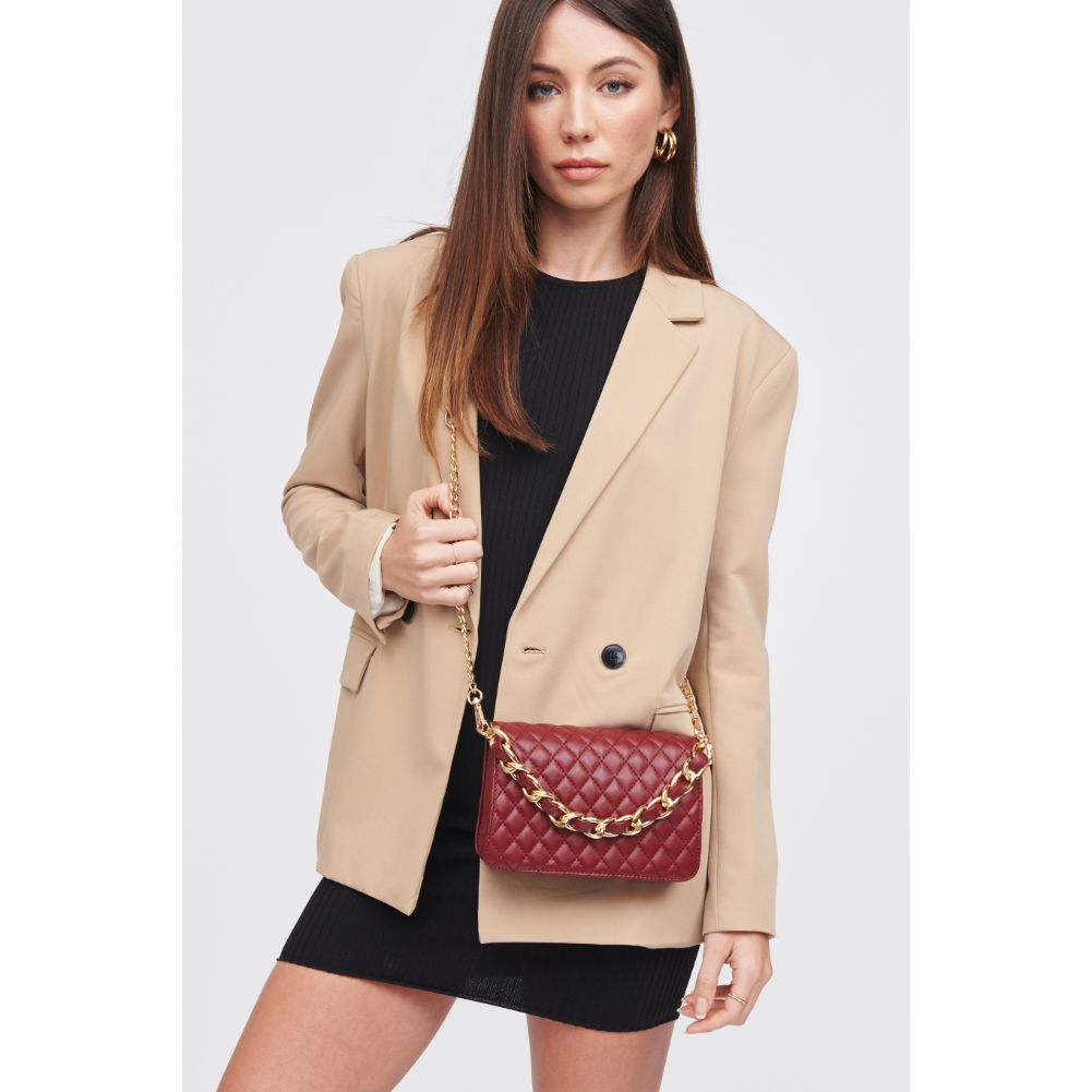 Woman wearing Merlot Urban Expressions Karolina Crossbody 818209017220 View 2 | Merlot