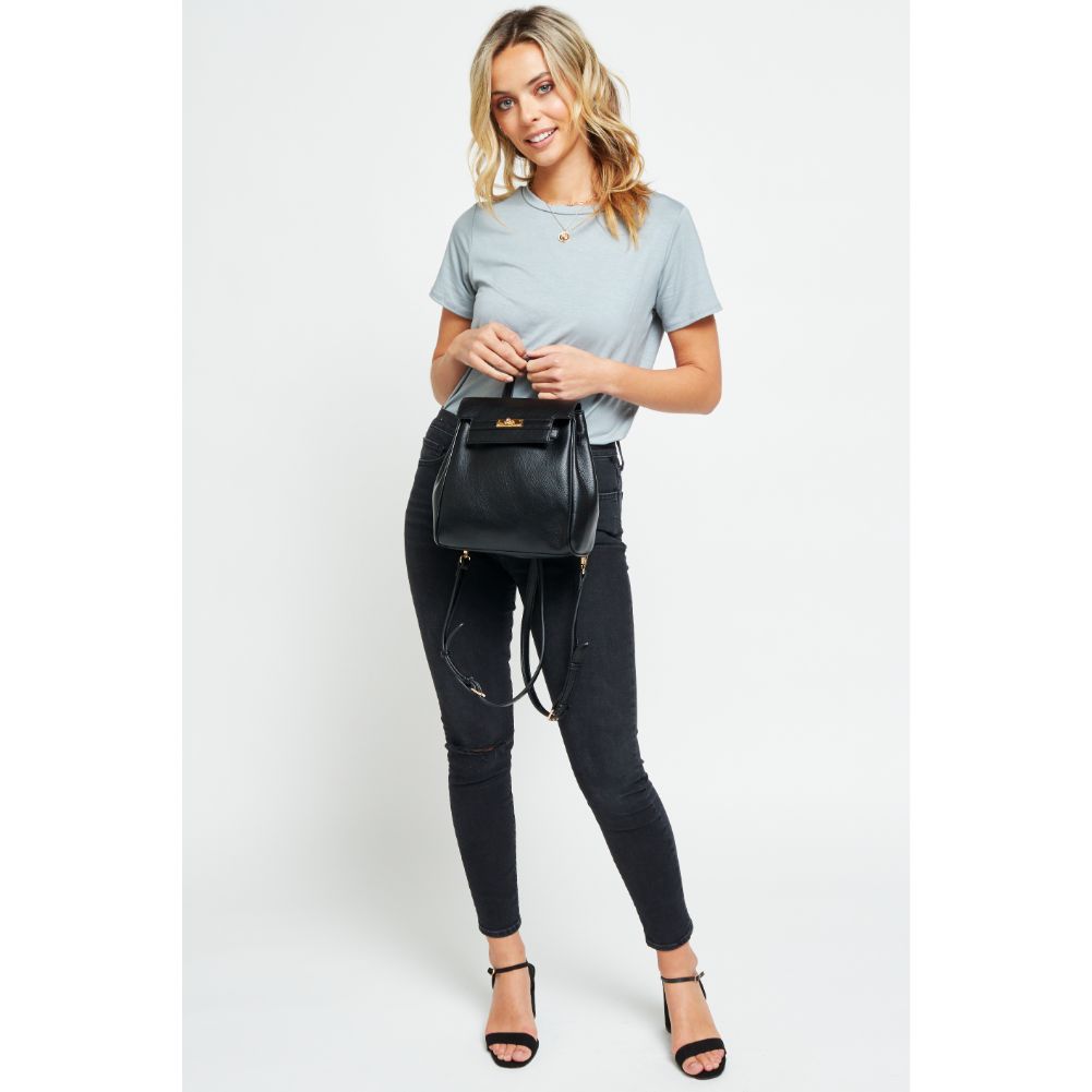 Woman wearing Black Urban Expressions Turner Backpack 840611177049 View 4 | Black