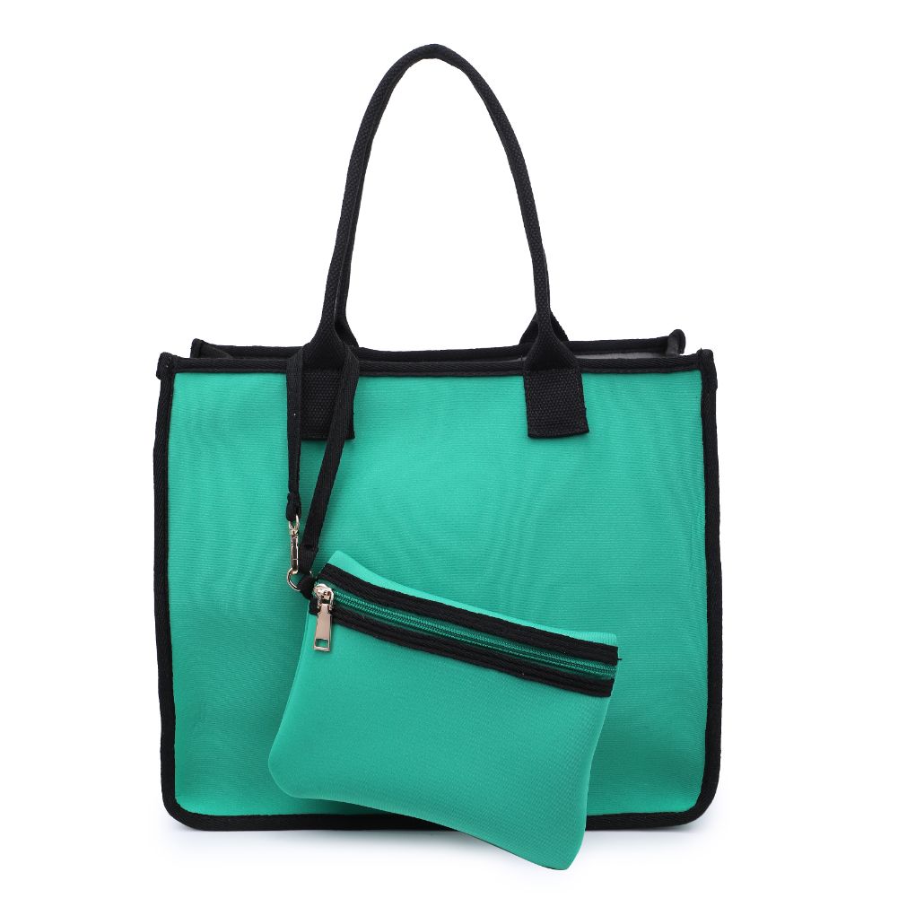 Woman wearing Green Black Urban Expressions Wade Tote 840611118158 View 5 | Green Black