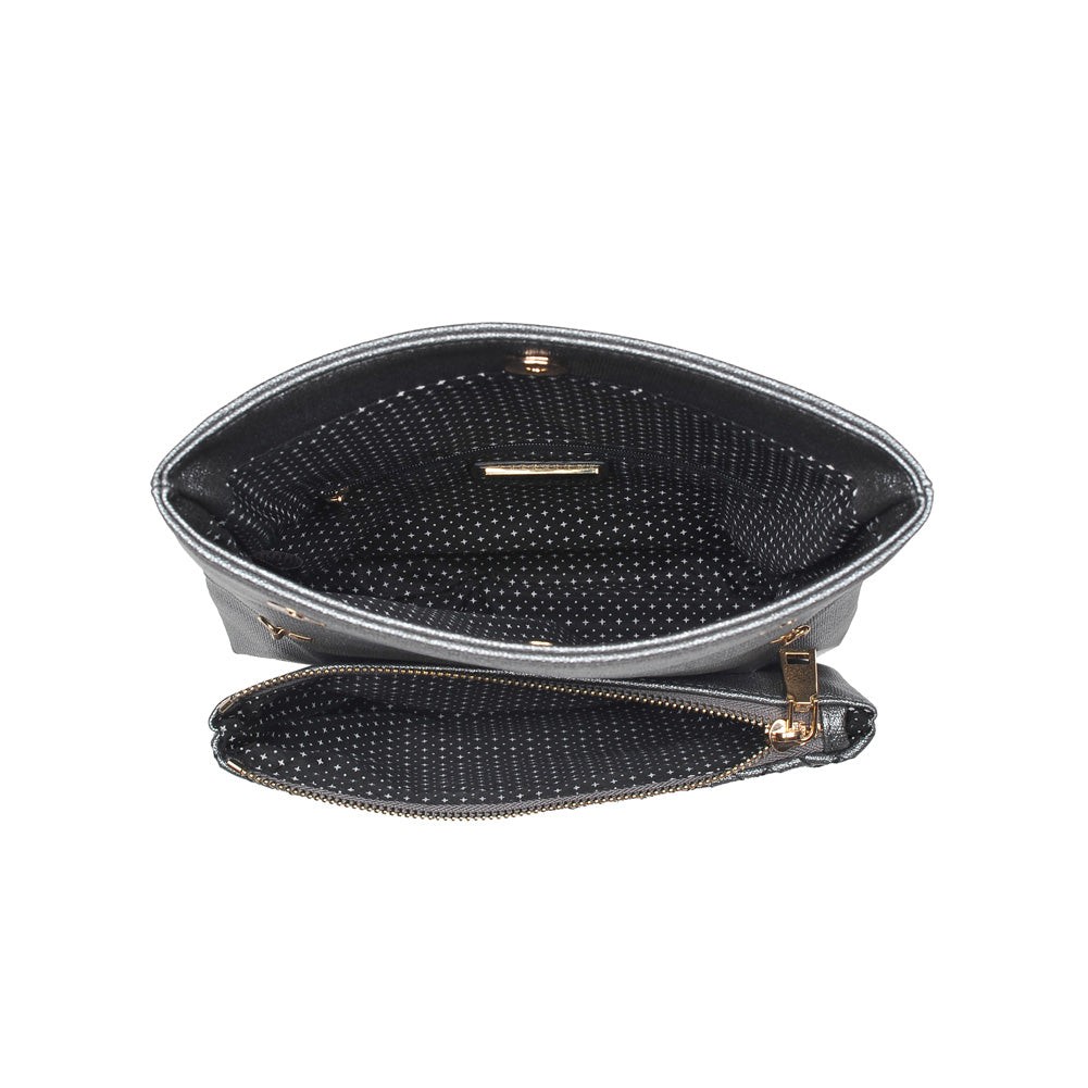 Product Image of Urban Expressions Ember Metallic Clutch NA-840611150745 View 4 | Pewter