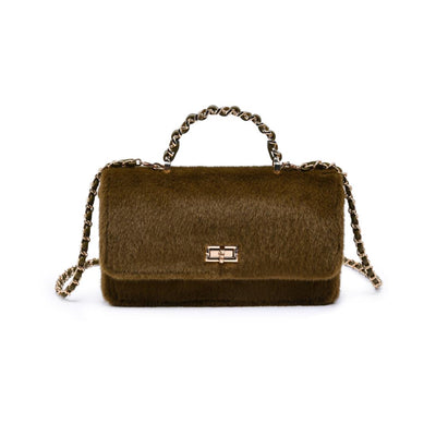 Urban Expressions Lulu - Fur Crossbody 840504212420 View 1 | Golden Olive