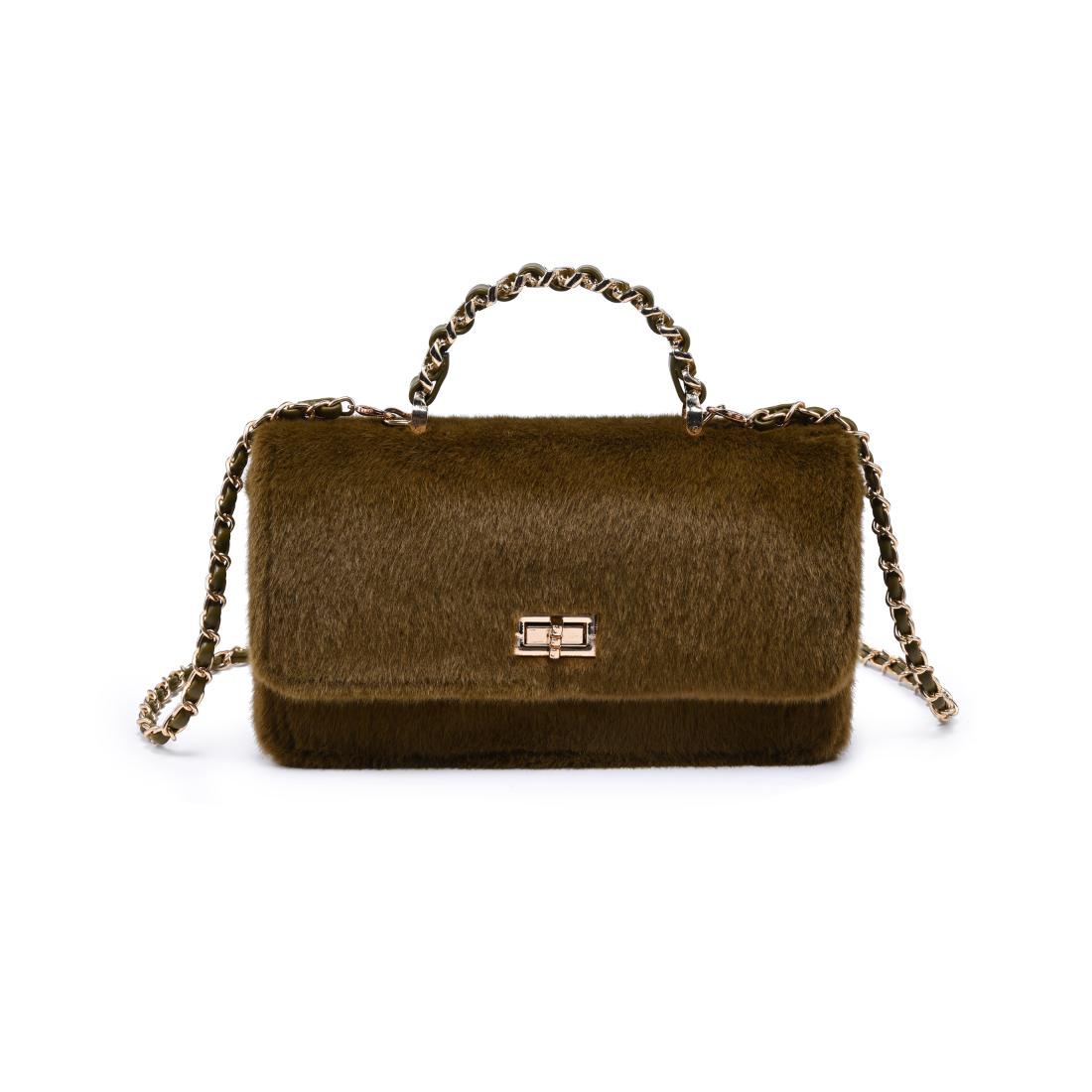 Urban Expressions Lulu - Fur Crossbody 840504212420 View 1 | Golden Olive