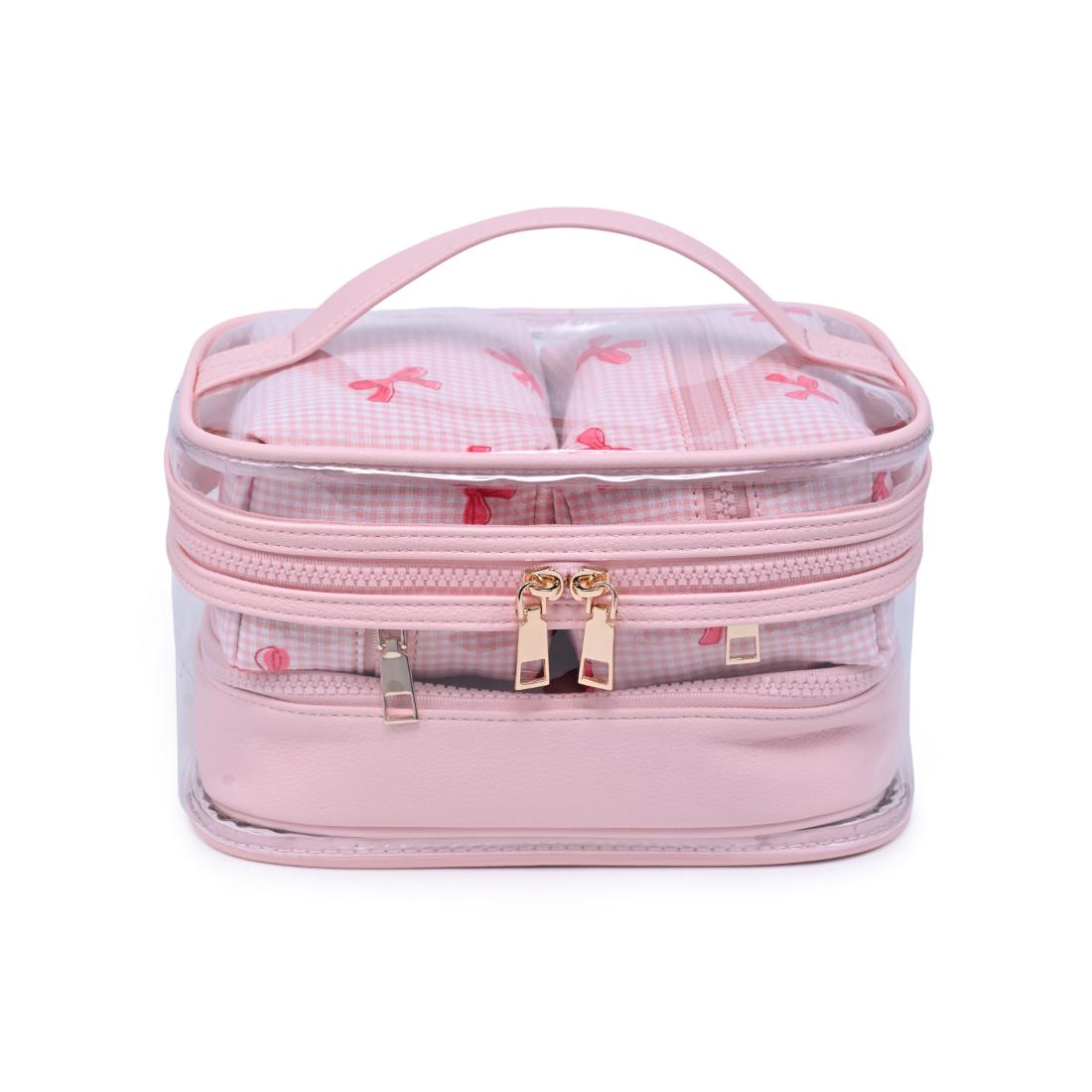Urban Essentials Bow & Tell - 4 Piece Train Case Set 840504215650 View 5 | Pink Bow