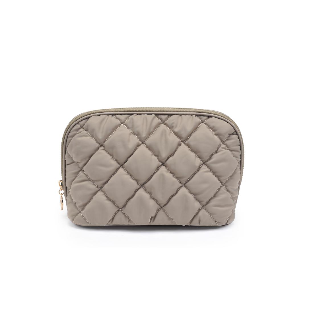 Urban Essentials Cloud Kiss - Quilted Puffer Nylon Cosmetic & Travel Organizer Dome Pouch 840611197108 View 5 | Desert Sage