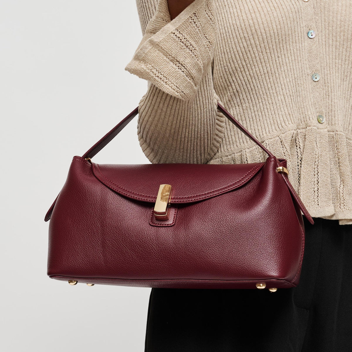 Woman wearing Wine Urban Expressions Everleigh Crossbody 840504212857 View 2 | Wine
