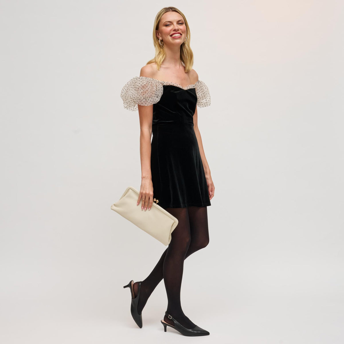 Woman wearing Oatmilk Urban Expressions Kristin Clutch 840611198440 View 2 | Oatmilk