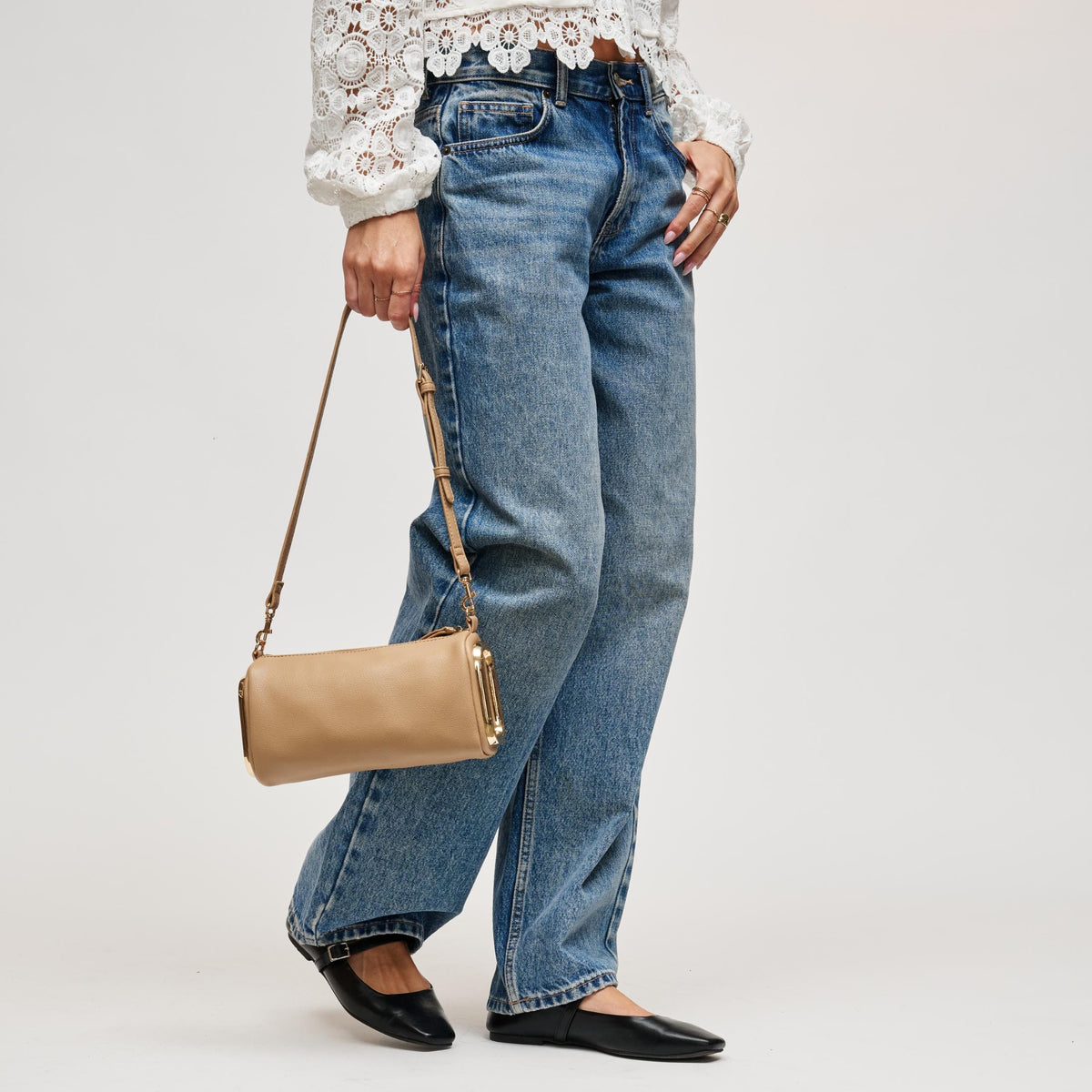 Woman wearing Natural Urban Expressions Luciana Shoulder Bag 840504211645 View 3 | Natural