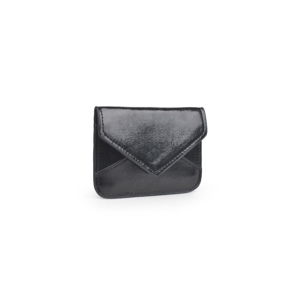 Woman wearing Black Urban Expressions Fifi Metallic Card Holder 840611119414 View 6 | Black