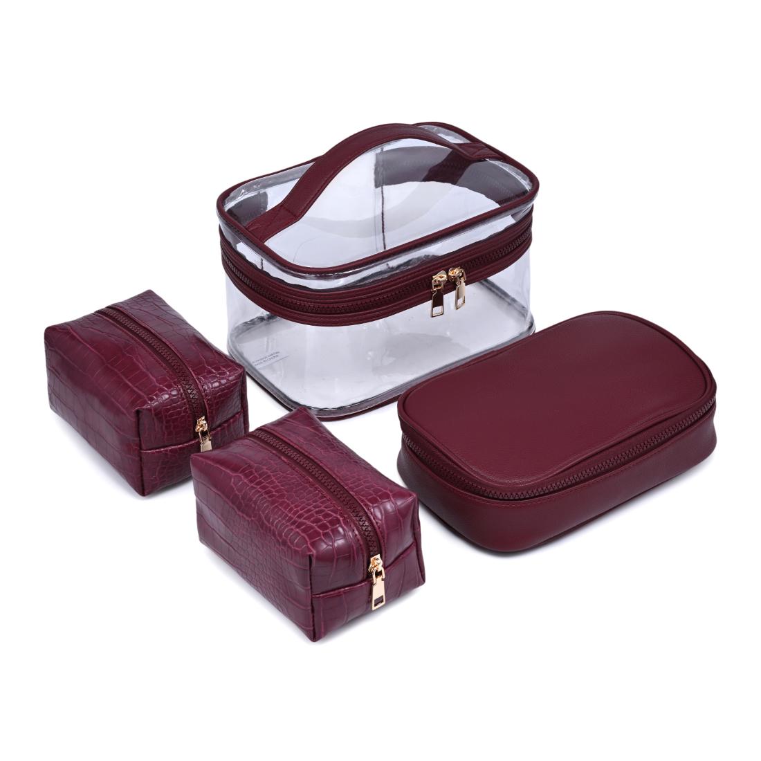 Woman wearing Red Urban Essentials Croc Chic - 4 Piece Train Case Set 840504215711 View 1 | Red