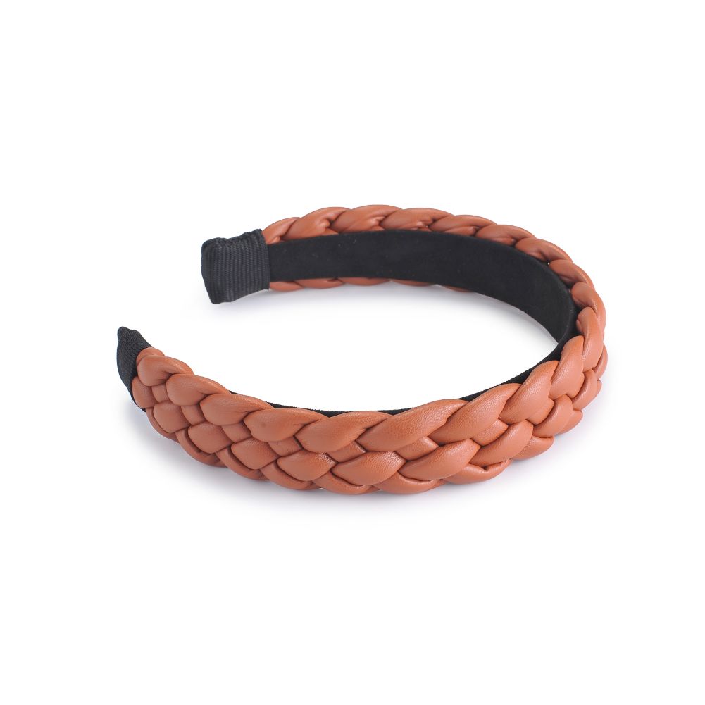 Product Image of Urban Expressions Braided Vegan Leather Headband Headband 818209014298 View 5 | Chocolate