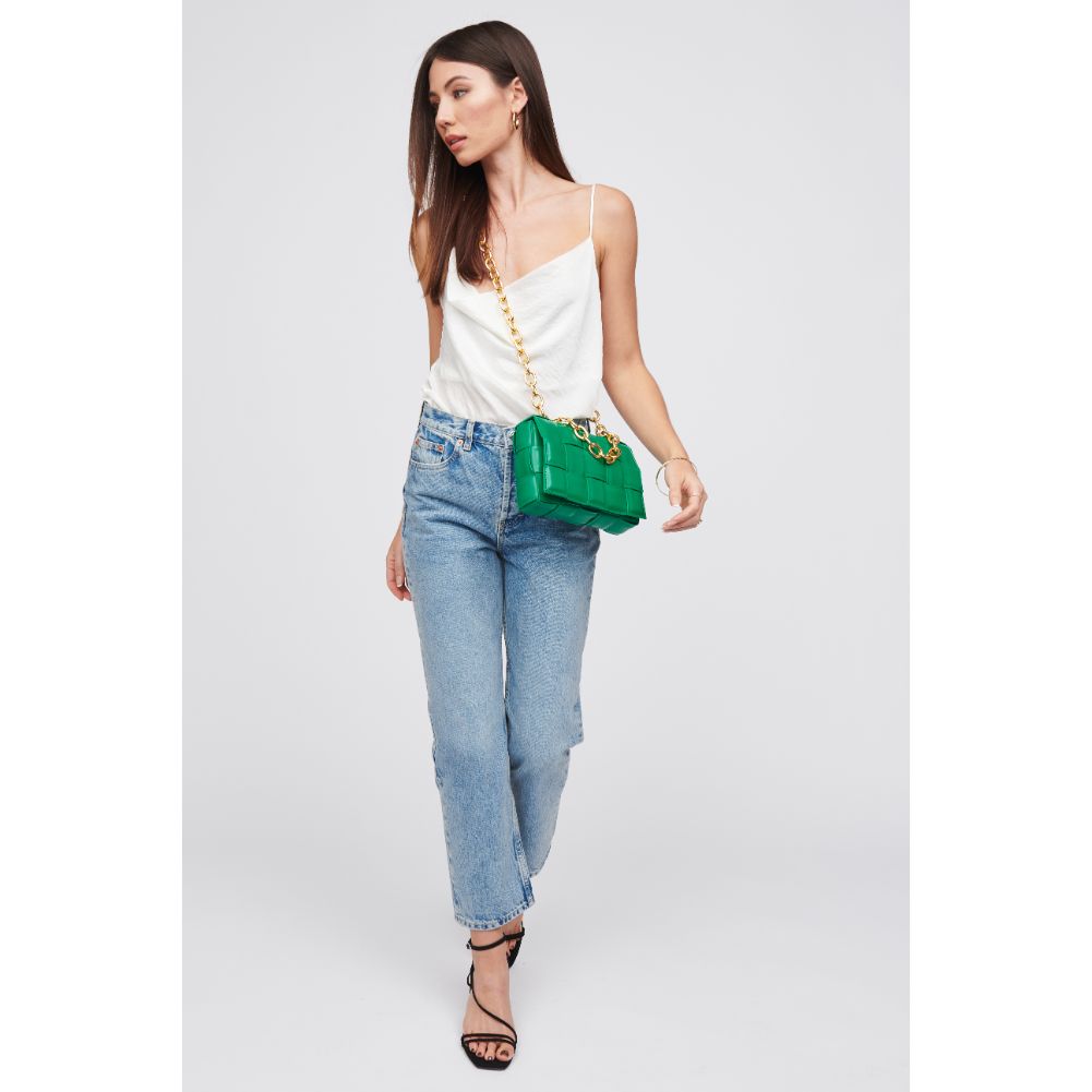 Woman wearing Kelly Green Urban Expressions Ines Crossbody 818209015059 View 3 | Kelly Green