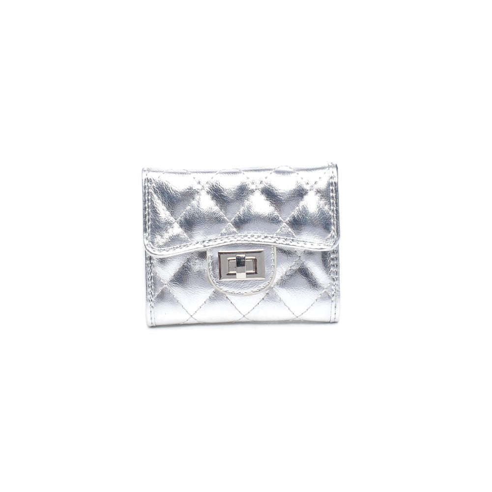Woman wearing Silver Urban Expressions Shantel - Quilted Wallet 840611104762 View 5 | Silver