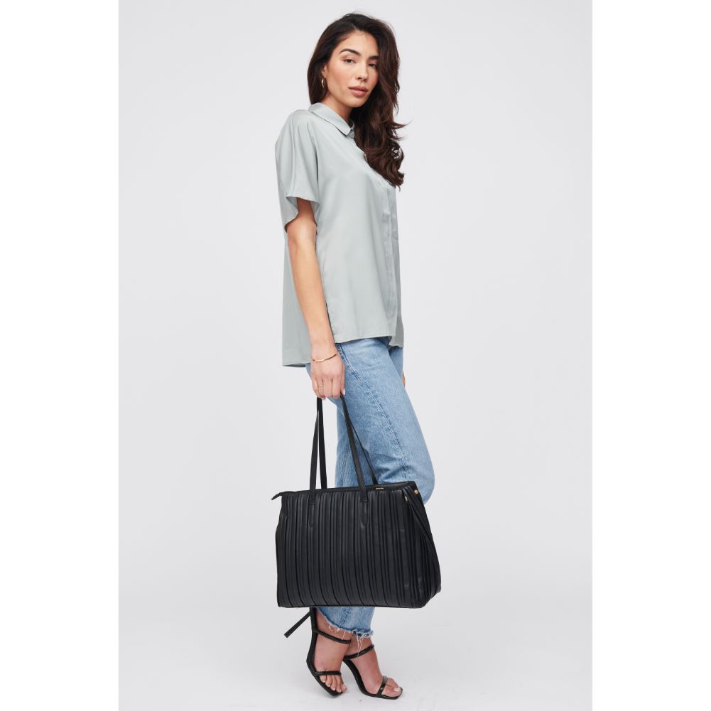 Woman wearing Black Urban Expressions Maura Tote 818209015950 View 3 | Black