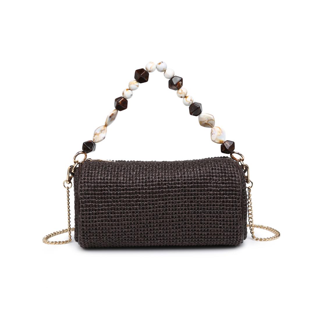 Woman wearing Chocolate Urban Expressions Rachel - Straw Clutch 840504206221 View 5 | Chocolate