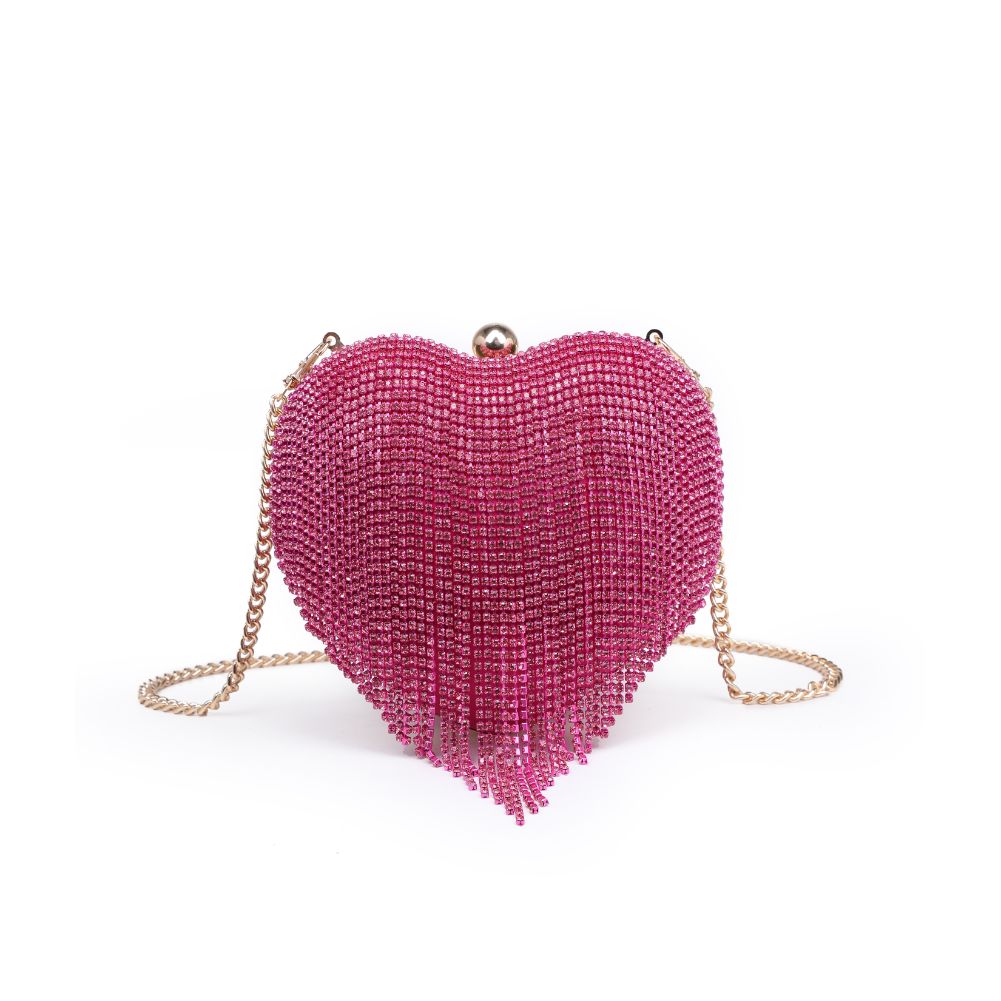 Product Image of Urban Expressions Heart Crystal Evening Bag 840611124012 View 1 | Fuchsia