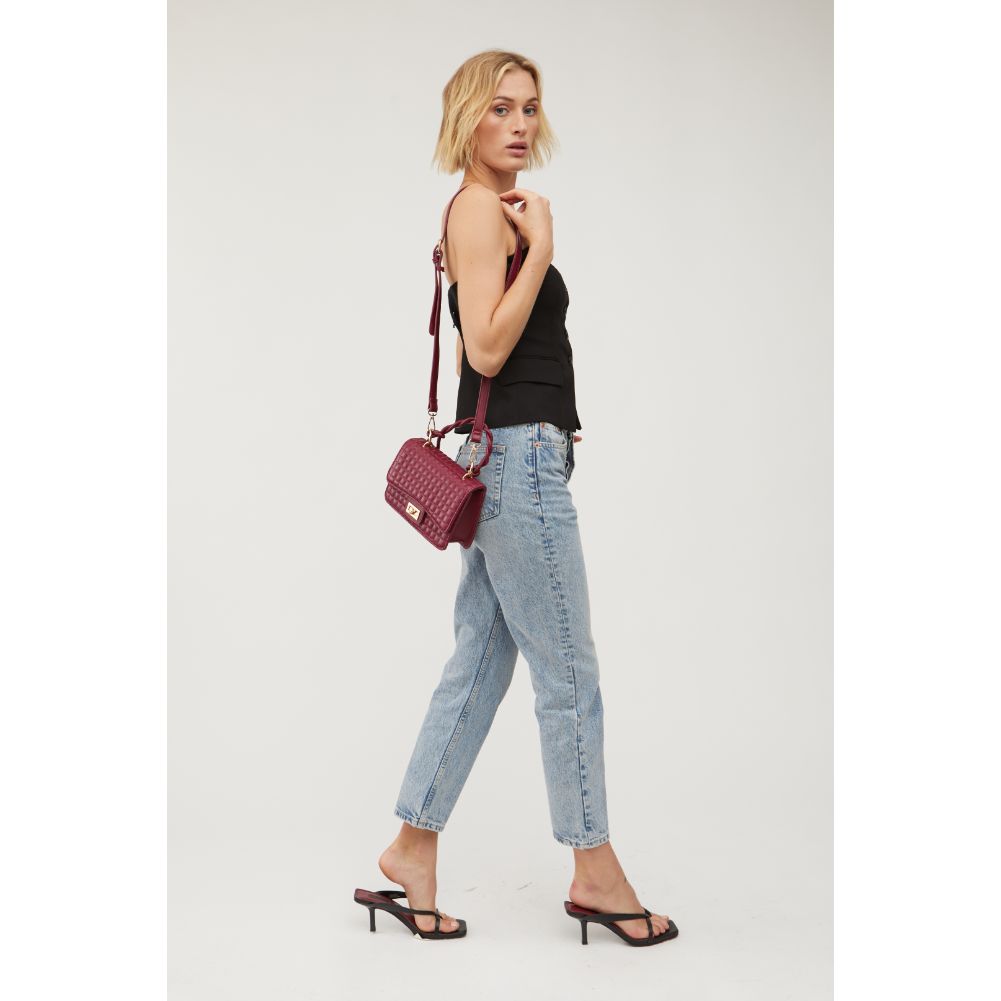 Woman wearing Wine Urban Expressions Zoe Crossbody 840611115409 View 4 | Wine