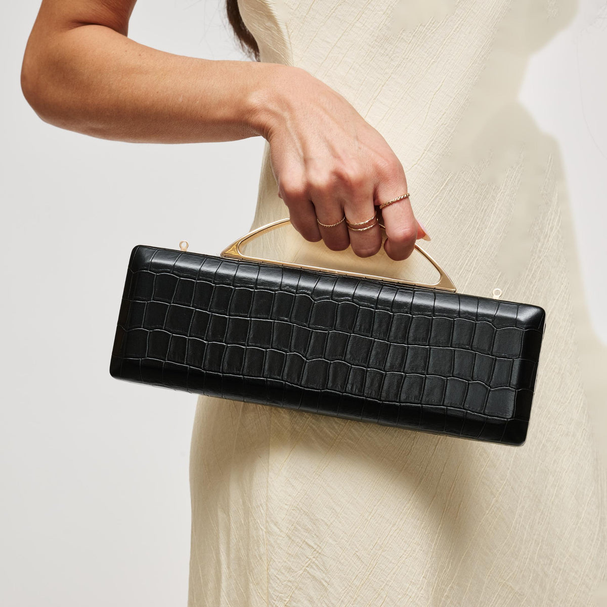 Woman wearing Black Urban Expressions Banks Clutch 840504212048 View 1 | Black