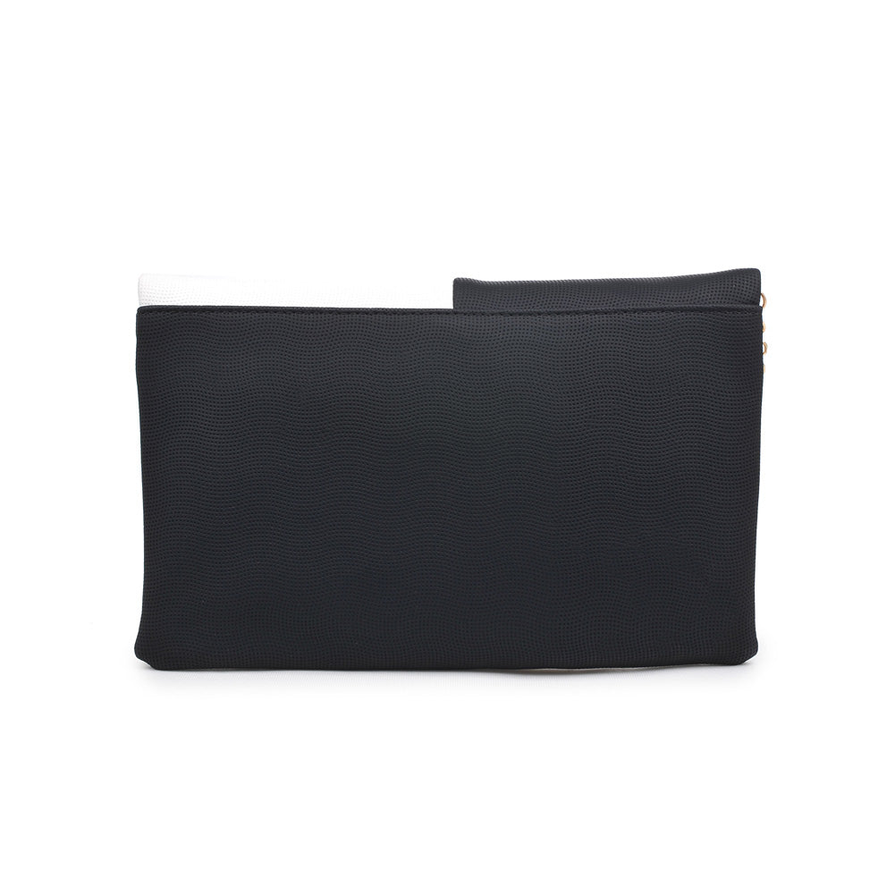 Woman wearing Black White Urban Expressions Soraya Clutch NA-840611146762 View 7 | Black White