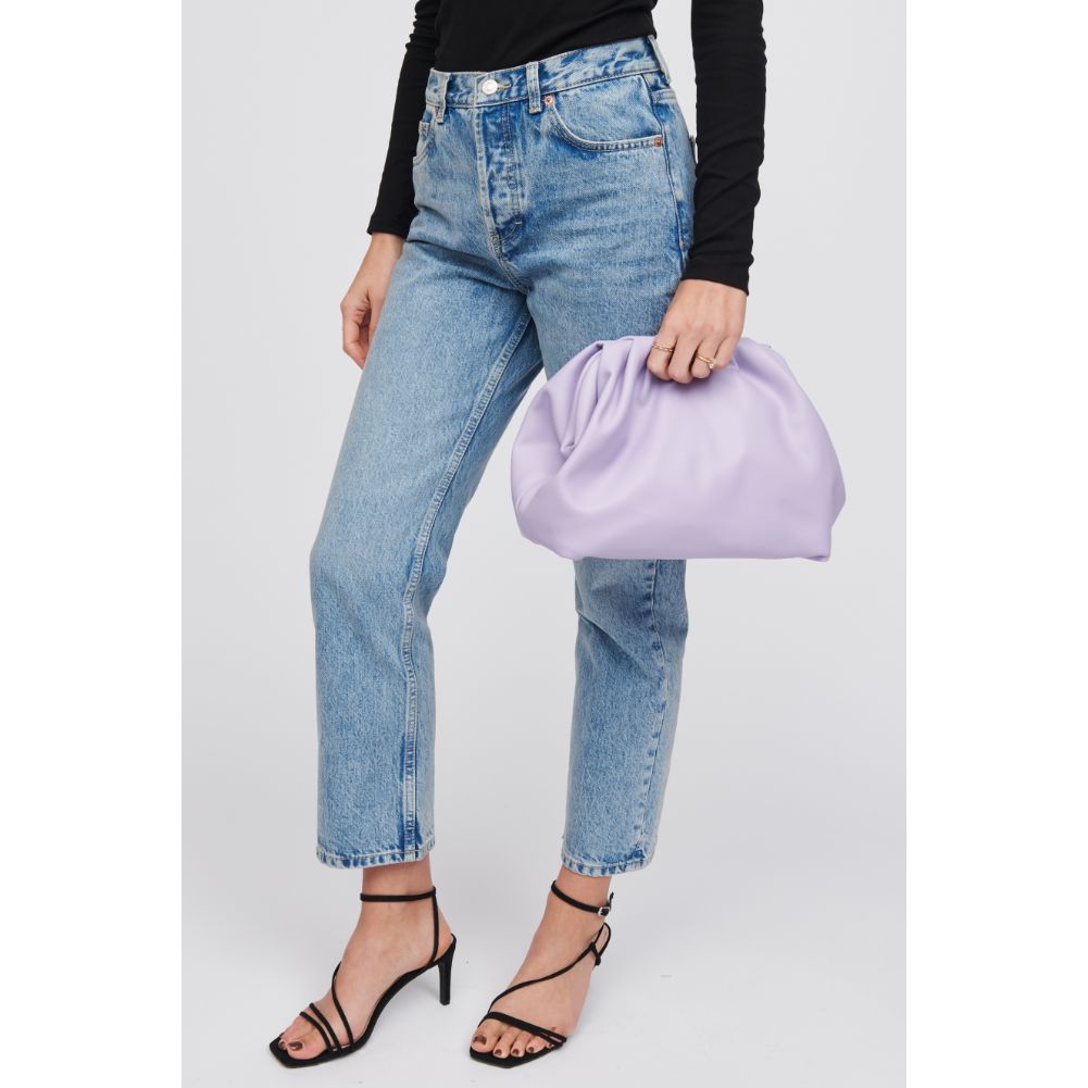 Woman wearing Lilac Urban Expressions Yasmina Clutch 818209016315 View 1 | Lilac