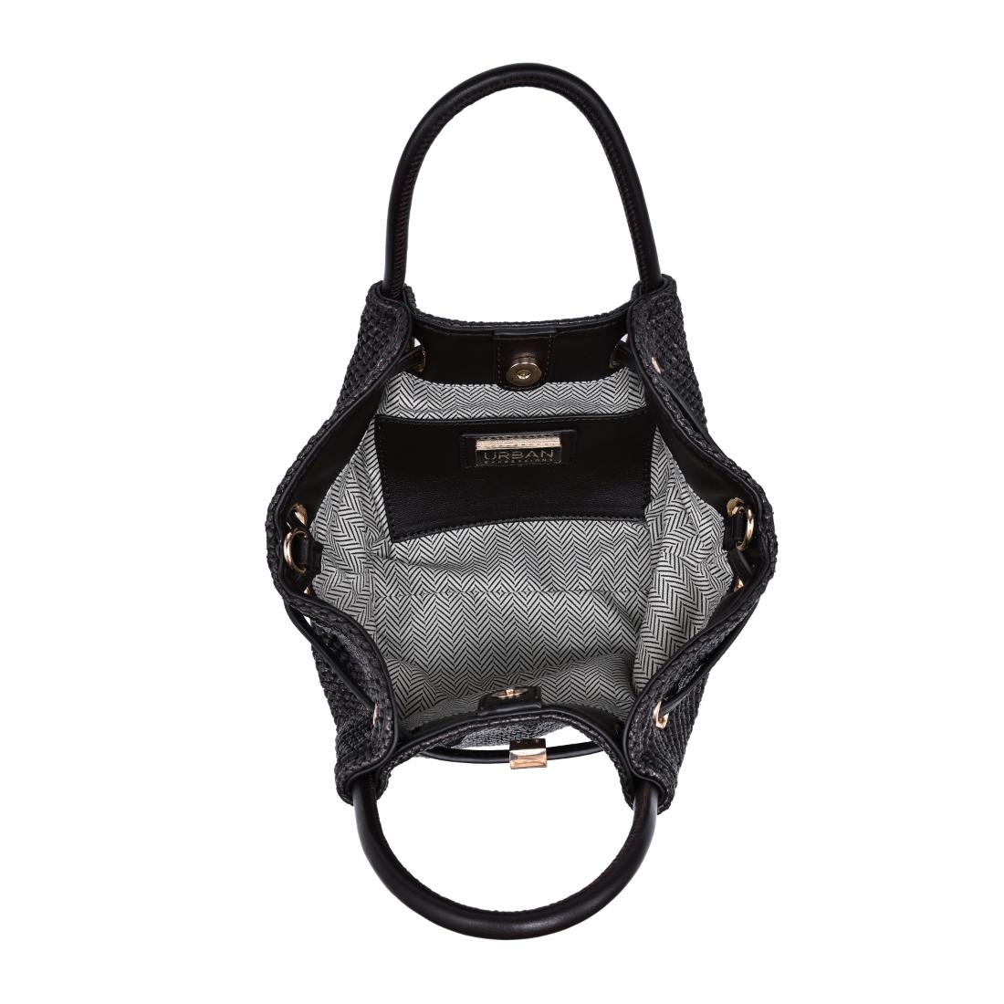 Woman wearing Chocolate Urban Expressions Selena - Straw Crossbody 840504204883 View 9 | Chocolate