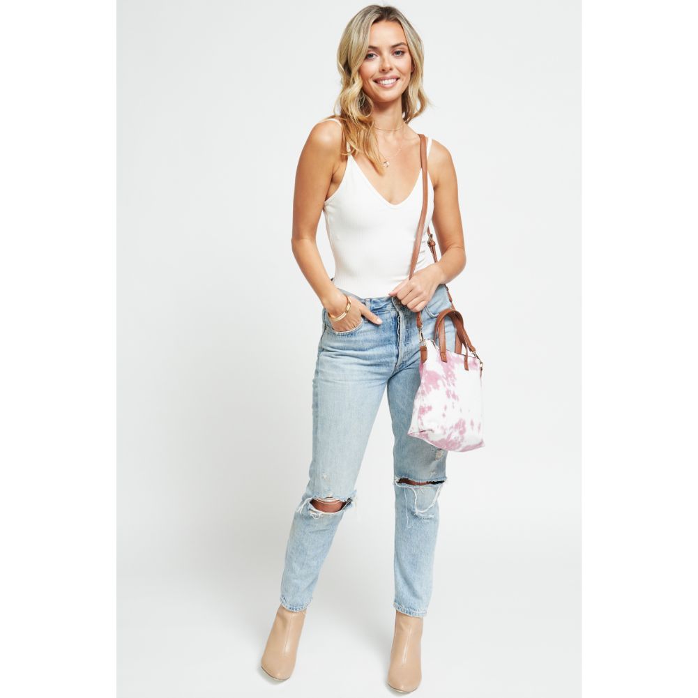 Woman wearing Pink Urban Expressions Hazel Crossbody 840611180148 View 3 | Pink