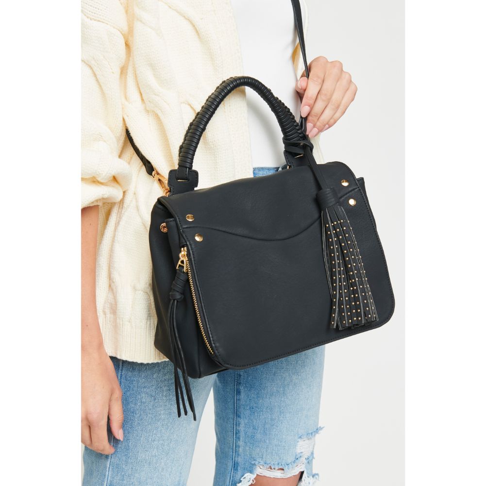 Woman wearing Black Urban Expressions Jonah Satchel 840611144843 View 1 | Black