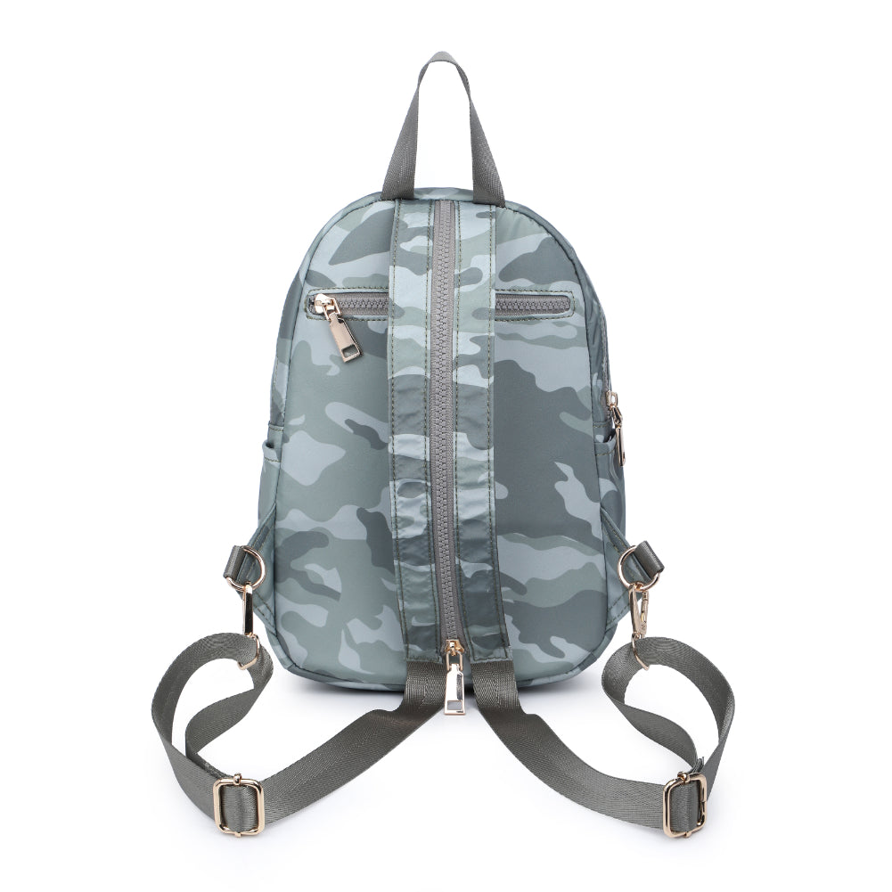 Product Image of Urban Expressions Brynlee Sling Backpack 840611180476 View 7 | Sage Camo