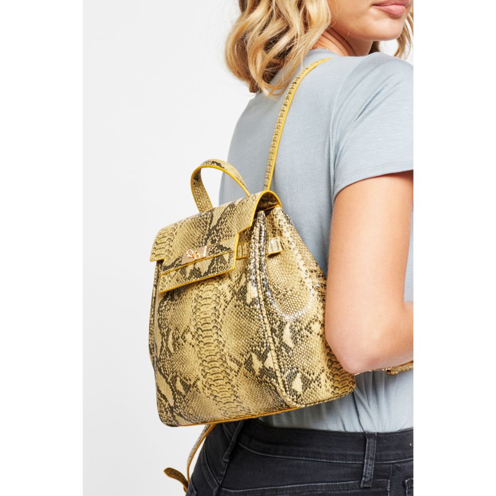 Woman wearing Mustard Urban Expressions Turner Backpack 840611177025 View 2 | Mustard