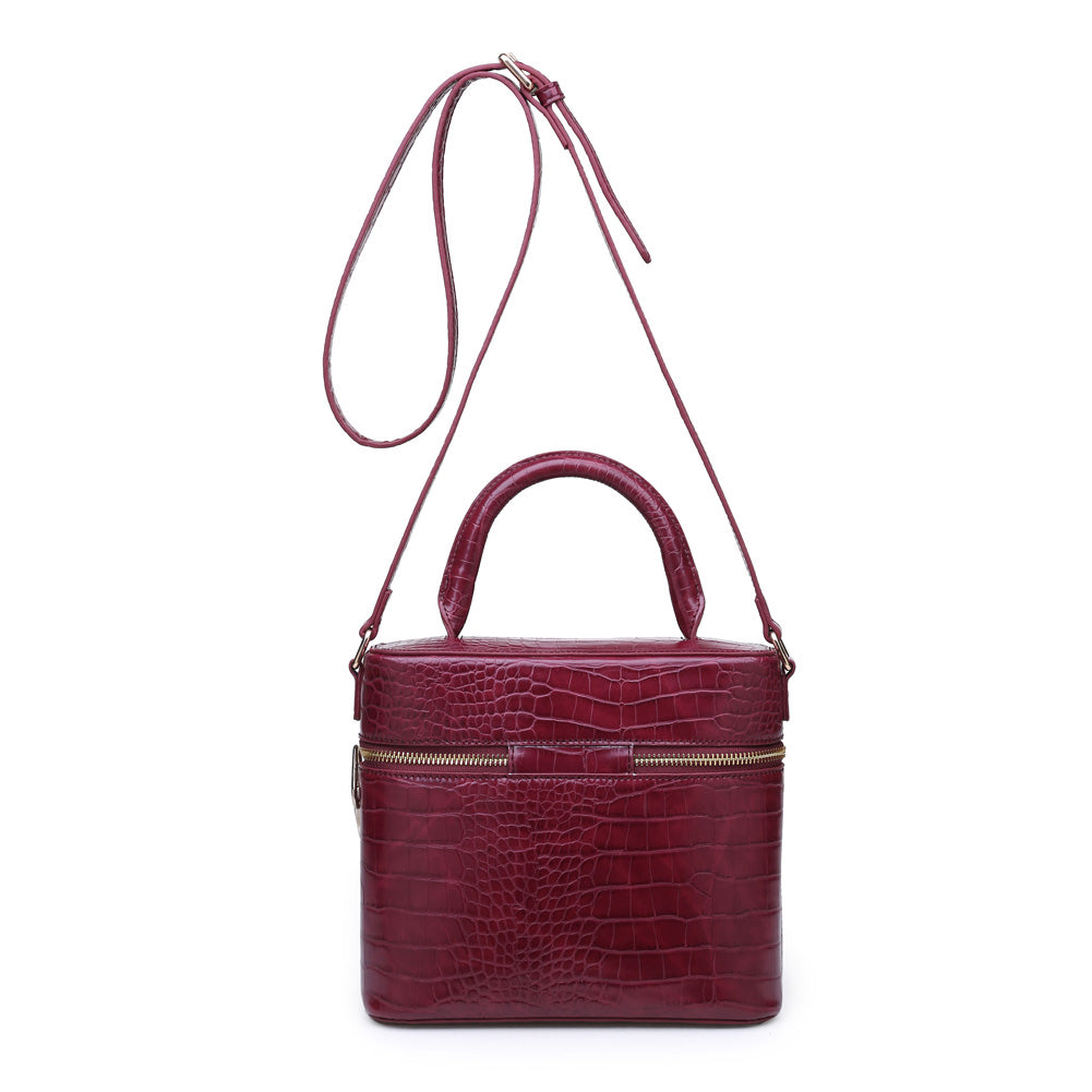 Product Image of Urban Expressions Rogue Croc Crossbody NA-840611155320 View 3 | Burgundy