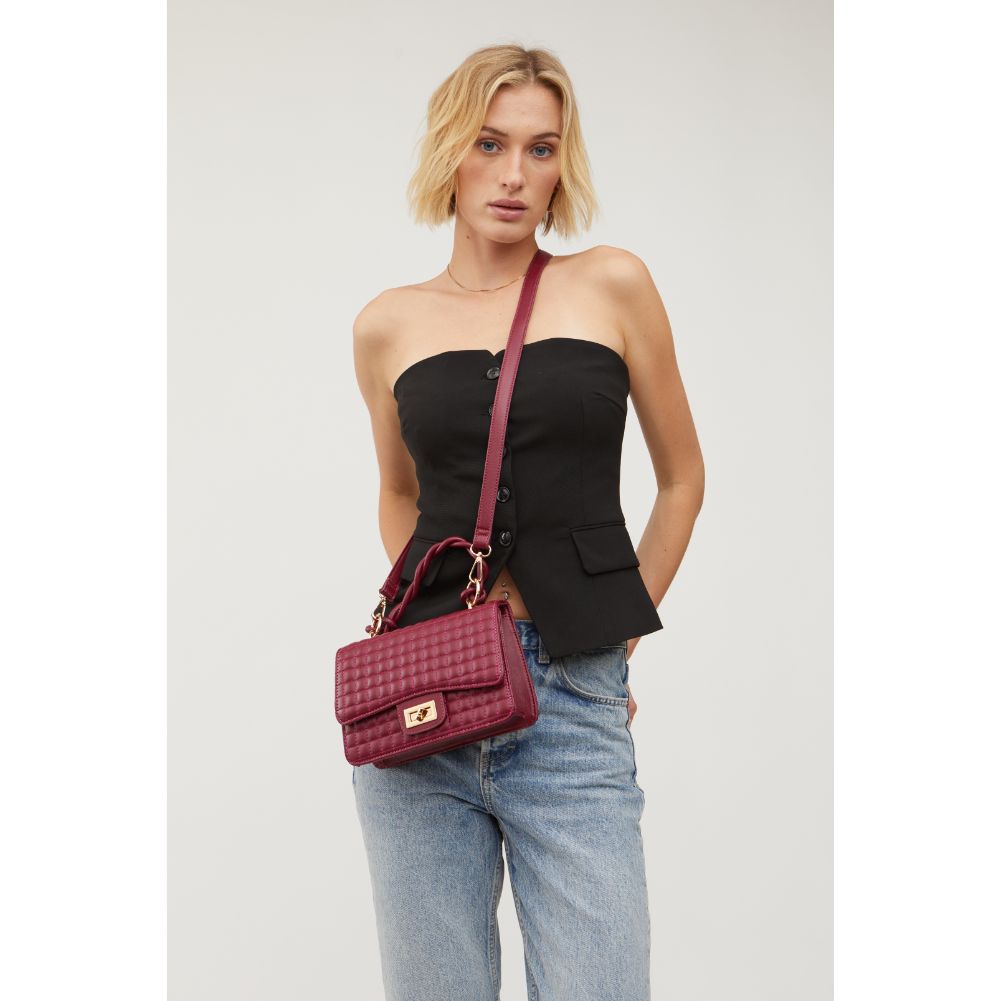 Woman wearing Wine Urban Expressions Zoe Crossbody 840611115409 View 2 | Wine