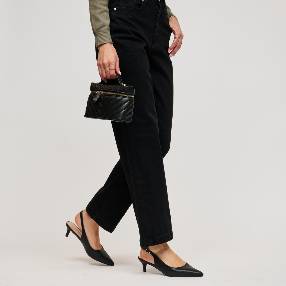 Woman wearing Black Urban Expressions Sella Crossbody 840504214950 View 3 | Black