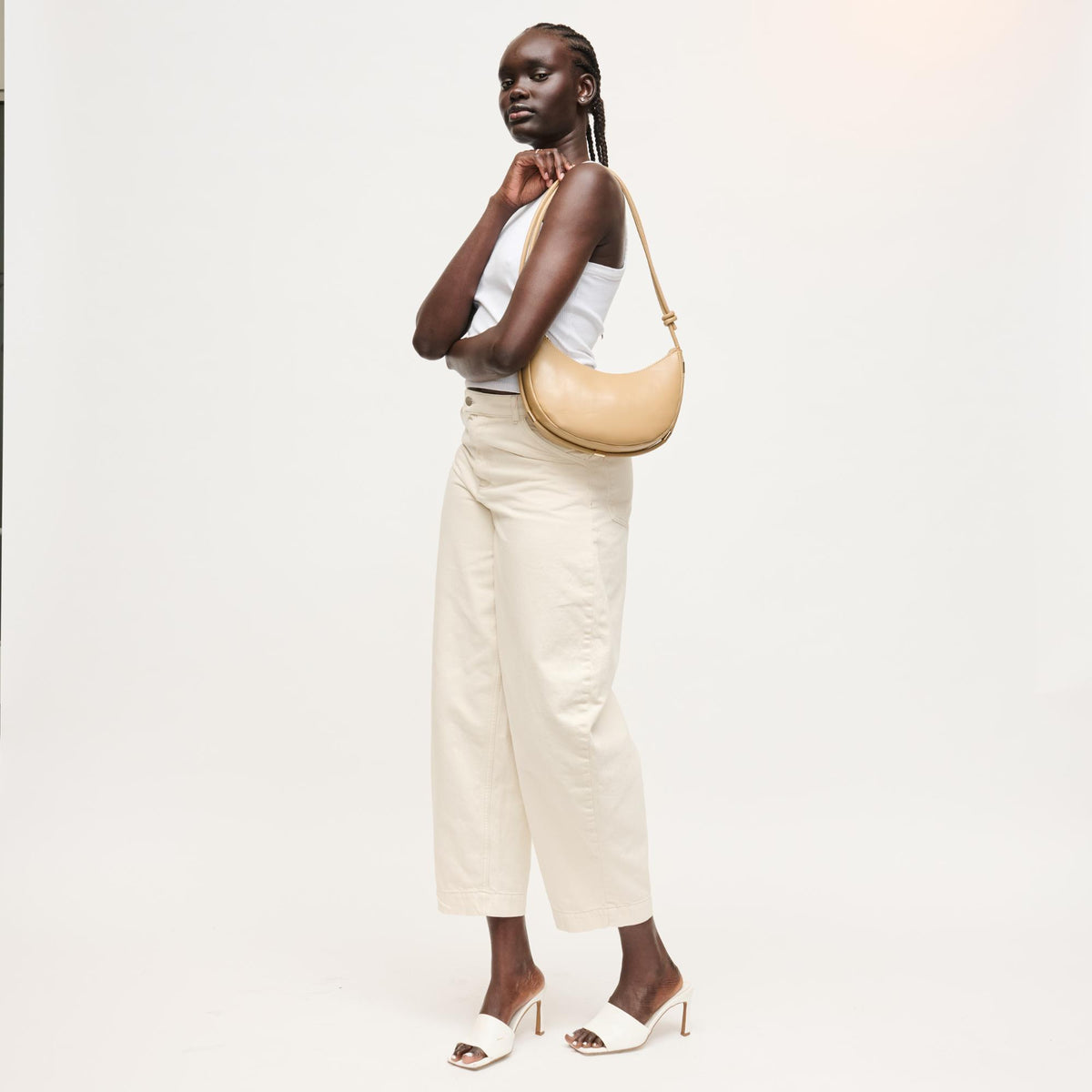 Woman wearing Natural Urban Expressions Murphy Crossbody 840504208188 View 2 | Natural