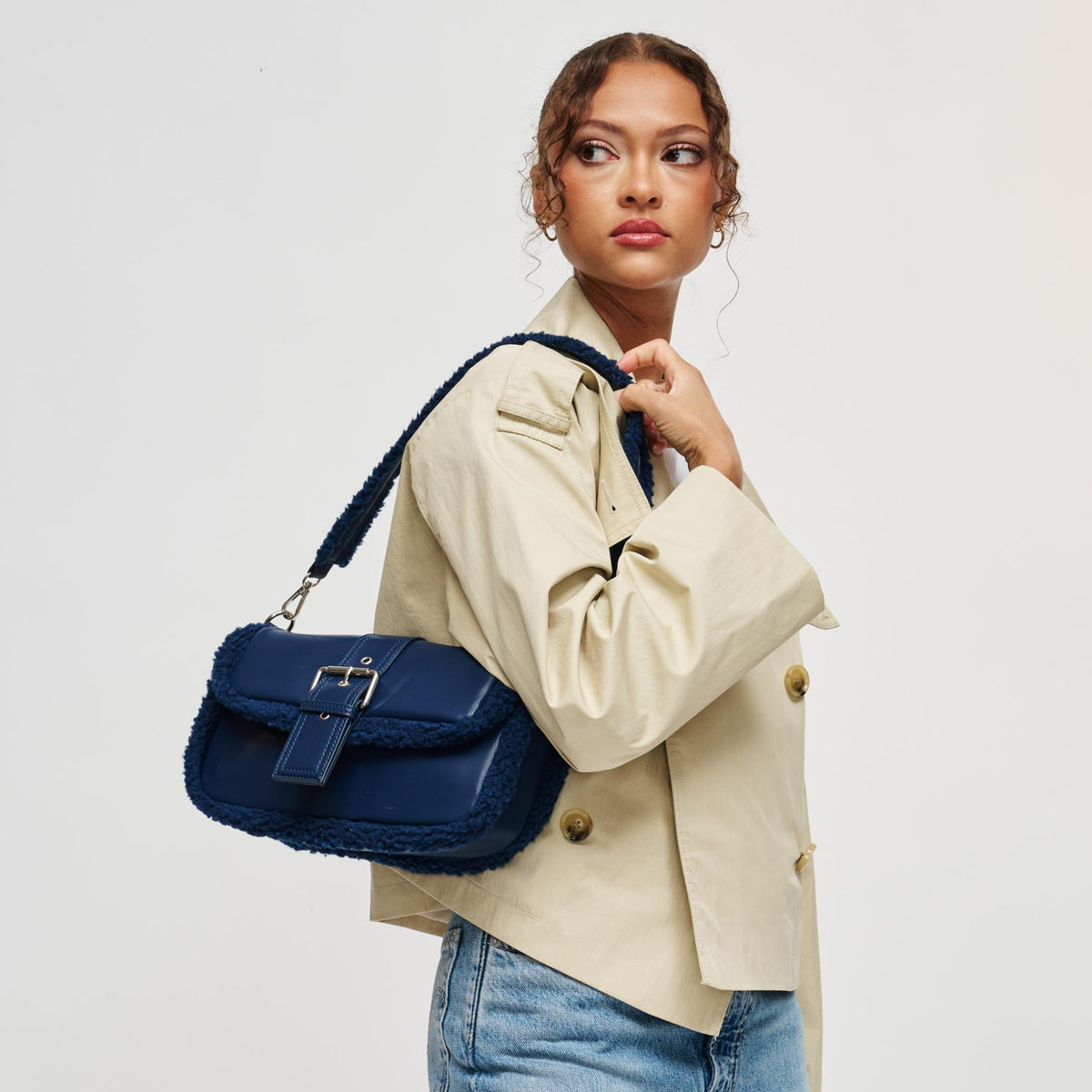 Woman wearing Midnight Urban Expressions Robby Shoulder Bag 840504212901 View 1 | Midnight