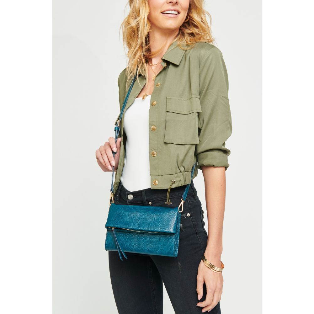 Woman wearing Emerald Urban Expressions Bree Crossbody 840611174796 View 1 | Emerald