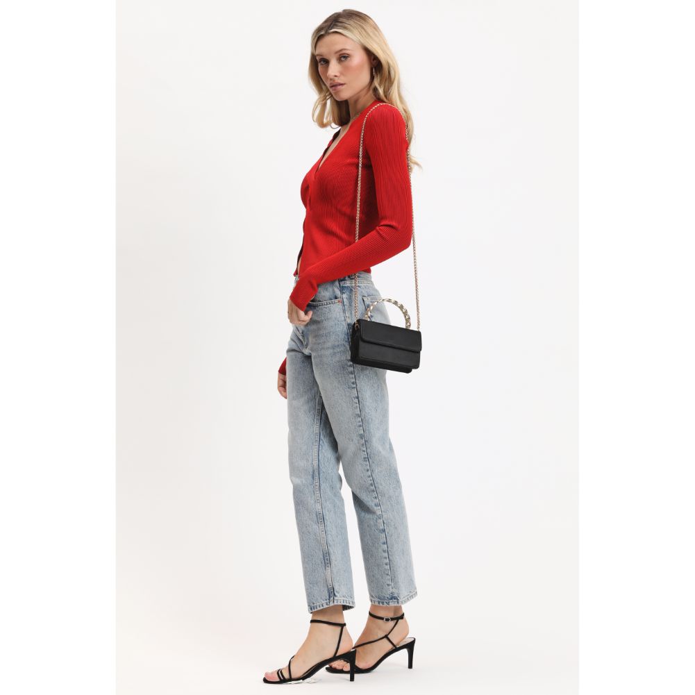 Woman wearing Black Urban Expressions Zuelia Evening Bag 840611109064 View 4 | Black