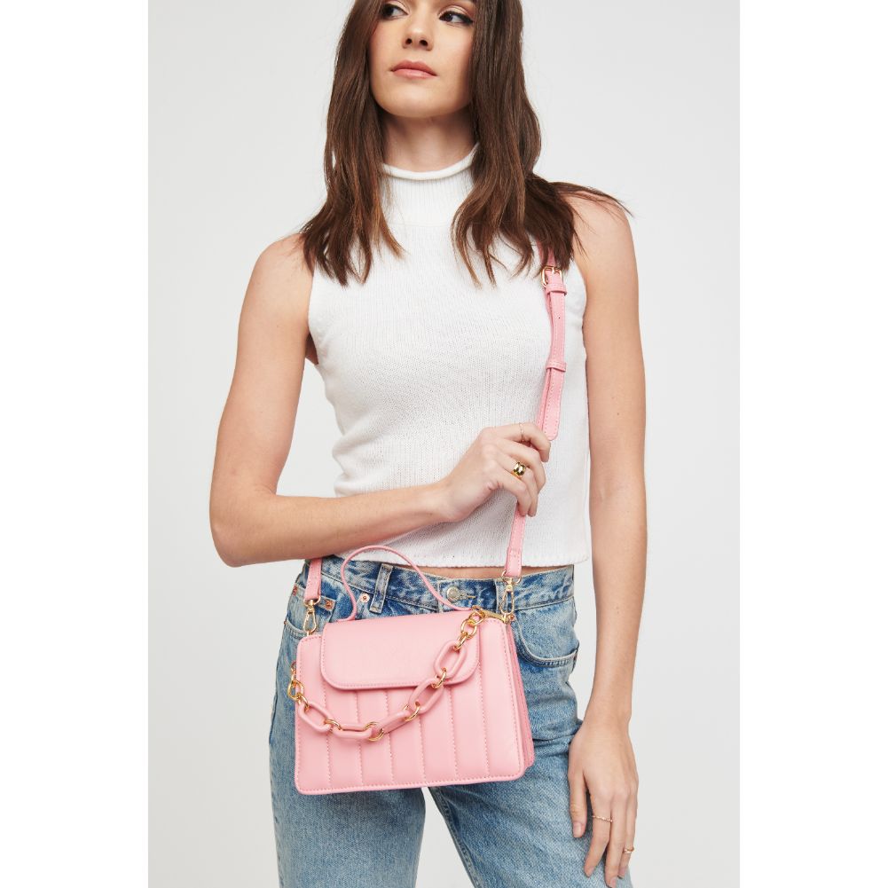 Woman wearing Bubblegum Urban Expressions Yasmin Crossbody 818209019972 View 1 | Bubblegum